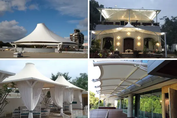 ShadeCo residential shade structure, a stylish tensile canopy for car parking or garden, enhancing home comfort and aesthetics.