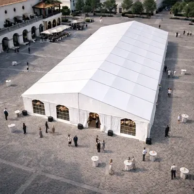 aluminium hangar tent by shadeco for warehouse, exhibition and industrial use