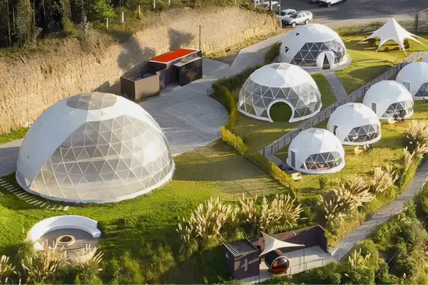 most beautiful geodesic dome with modern interior for exhibition, festival, event activities, hotels, resorts and traveller lodging purpose