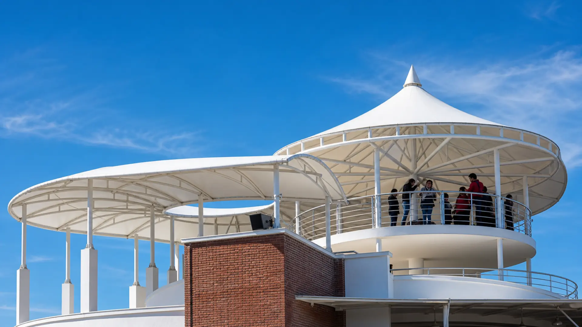 Architectural tensile shade structure project at Chandragiri Hills Resort Kathmandu Nepal by ShadeCo