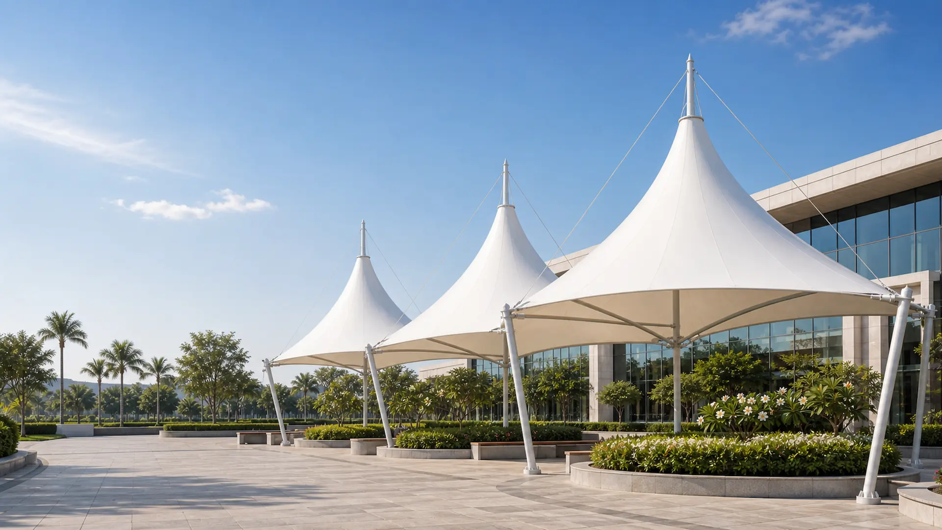 Tensile structures, canopies and architecture roofing solutions by ShadeCo